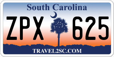 SC license plate ZPX625