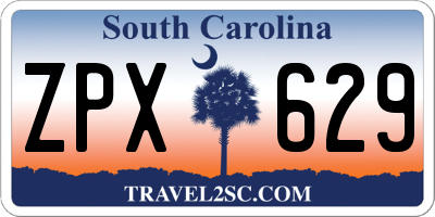 SC license plate ZPX629