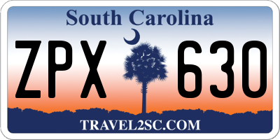 SC license plate ZPX630