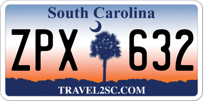 SC license plate ZPX632