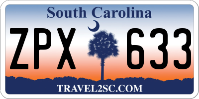 SC license plate ZPX633
