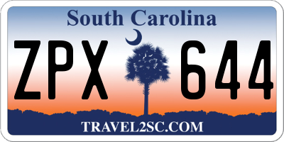 SC license plate ZPX644