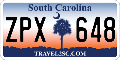 SC license plate ZPX648