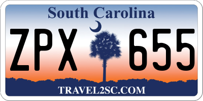 SC license plate ZPX655