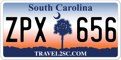 SC license plate ZPX656