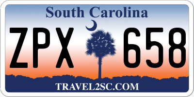 SC license plate ZPX658