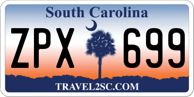 SC license plate ZPX699