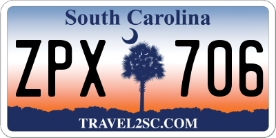 SC license plate ZPX706