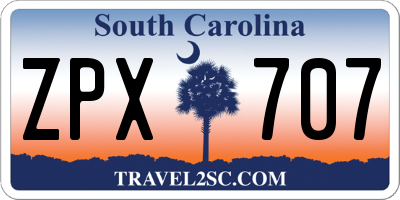 SC license plate ZPX707