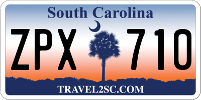 SC license plate ZPX710