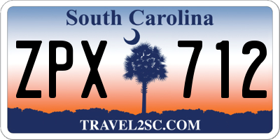 SC license plate ZPX712