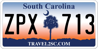 SC license plate ZPX713
