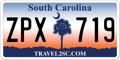 SC license plate ZPX719