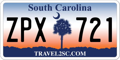 SC license plate ZPX721