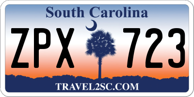 SC license plate ZPX723