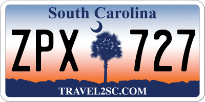 SC license plate ZPX727