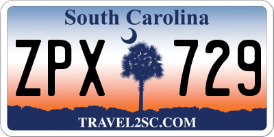 SC license plate ZPX729