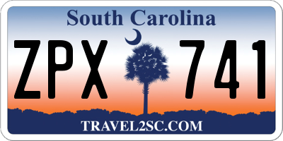 SC license plate ZPX741