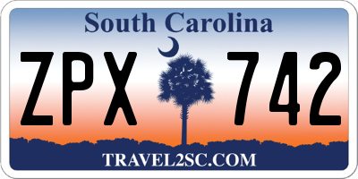 SC license plate ZPX742