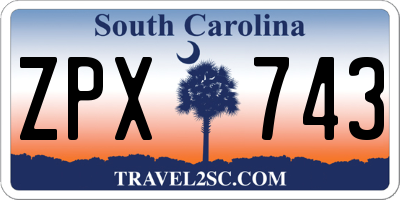SC license plate ZPX743