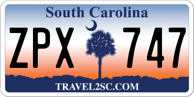 SC license plate ZPX747