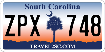 SC license plate ZPX748