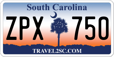 SC license plate ZPX750