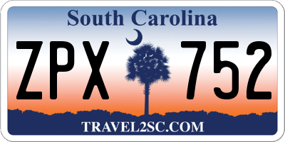 SC license plate ZPX752