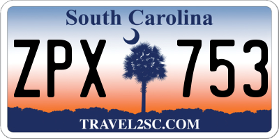SC license plate ZPX753