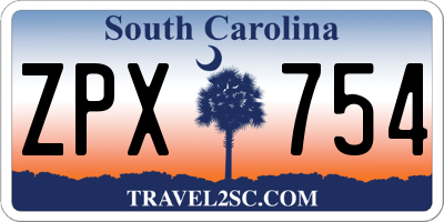 SC license plate ZPX754