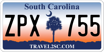 SC license plate ZPX755