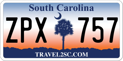 SC license plate ZPX757