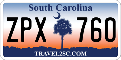 SC license plate ZPX760