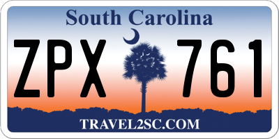 SC license plate ZPX761