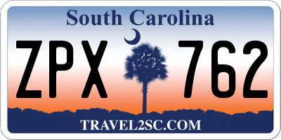 SC license plate ZPX762