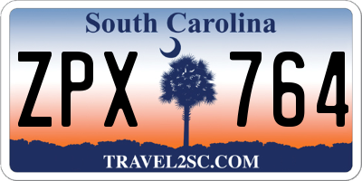 SC license plate ZPX764