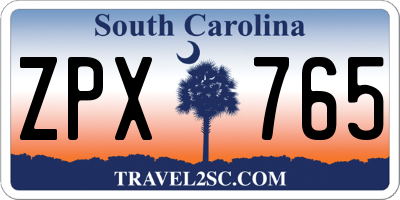 SC license plate ZPX765