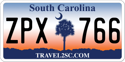 SC license plate ZPX766