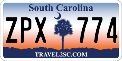SC license plate ZPX774