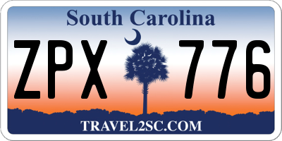 SC license plate ZPX776