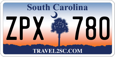 SC license plate ZPX780