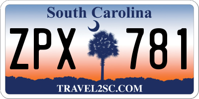 SC license plate ZPX781