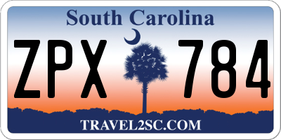 SC license plate ZPX784