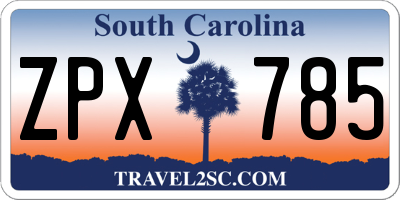 SC license plate ZPX785