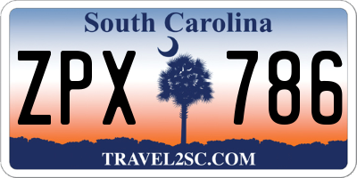 SC license plate ZPX786