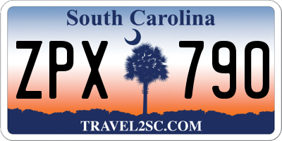 SC license plate ZPX790