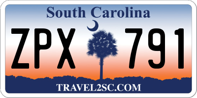 SC license plate ZPX791