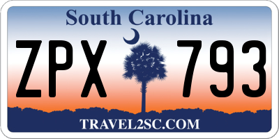 SC license plate ZPX793