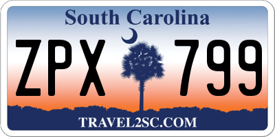 SC license plate ZPX799