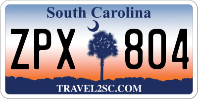 SC license plate ZPX804